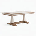 Tavolo da pranzo Inqavron in legno beige/marrone, stile classico, dimensioni 180x90x76 cm, superficie liscia e robusta.